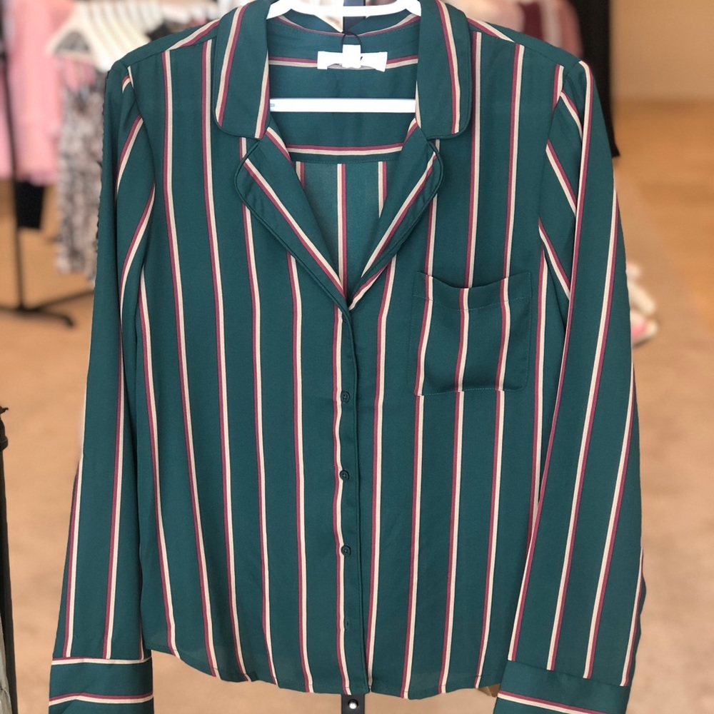 Pine Green Button Down